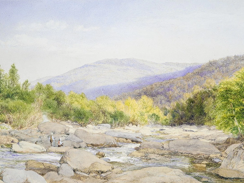 1812-John William Hill - Paesaggio - Vista su Catskill Creek